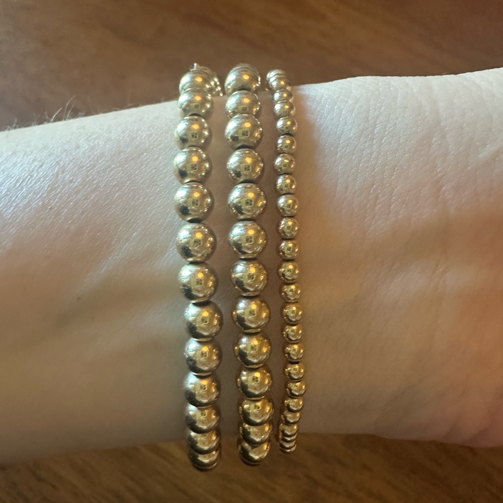 Gold Filled Beaded Bracelet Stack - image 3